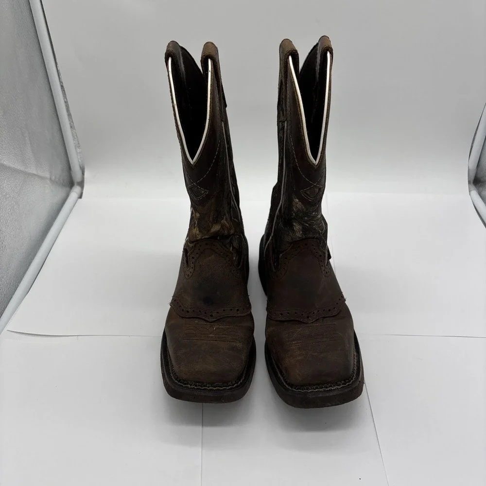 Justin Gypsy Brown  Camo Leather Women's Cowgirl Boots Size 6.5 B